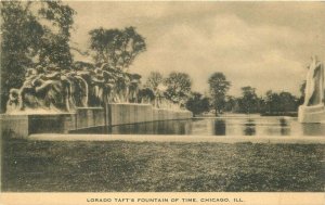 Chicago Illinois Lorado Tafts Fountain 920s Postcard University Bookstore 4211