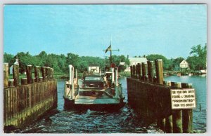 1950's WOODLAND FERRY NANTICOKE RIVER NEAR SEAFORD DELAWARE LAUREL DE POSTCARD