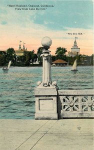 c1910 Oakland California Hotel Oakland Lake Merritt Smith Bros Postcard 25-12032