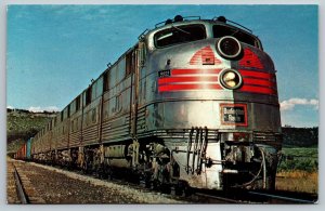 Railroad Locomotive Train Postcard - Burlington #9955