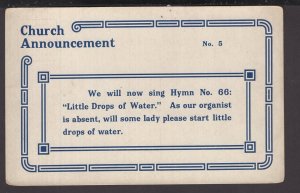 Church Announcement - We will now sing Hymn No. 66: Little Drops of Water.