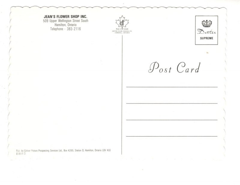 Jean's Flower Shop, Hamilton, Ontario,