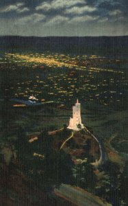 Vintage Postcard Will Rogers Shrine Of Sun At Night Colorado Springs Colorado CO 