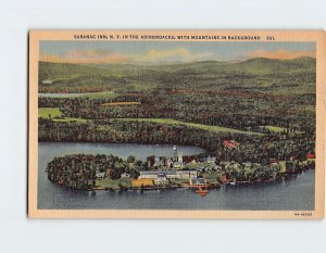 Postcard Saranac Inn, In The Adirondacks, With Mountains, Saranac Inn, New York