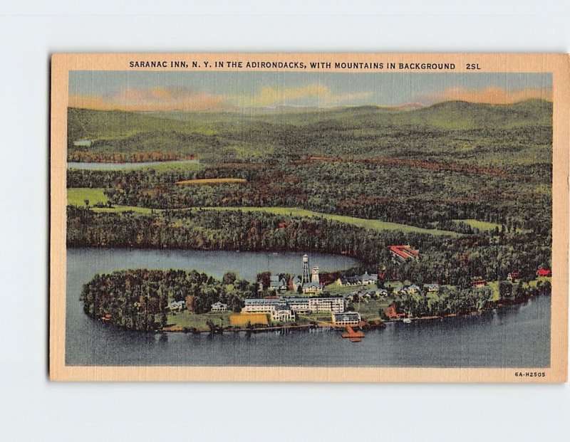 Postcard Saranac Inn, In The Adirondacks, With Mountains, Saranac Inn, New York