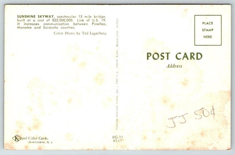 Sunshine Skyway  Sarasota  Florida   Postcard