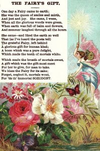 1880's Fairy Fantasy Poem Sozodont Quack Medicine Victorian Trade Card #2 P34