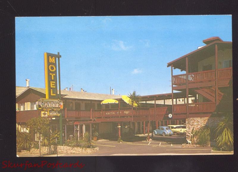 SAN FRANCISCO CALIFORNIA MOTEL CABLE OLD CARS VOLKSWAGEN VINTAGE POSTCARD