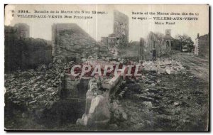 Postcard Old Army Battle of the Marne Villers aux Vents Street