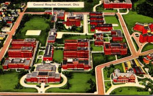 Ohio Cincinnati Aerial View General Hospital Kraemer Art