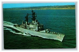 Vintage 1960's Military Postcard USS Jouett Belknap Class Guided Missile Frigate