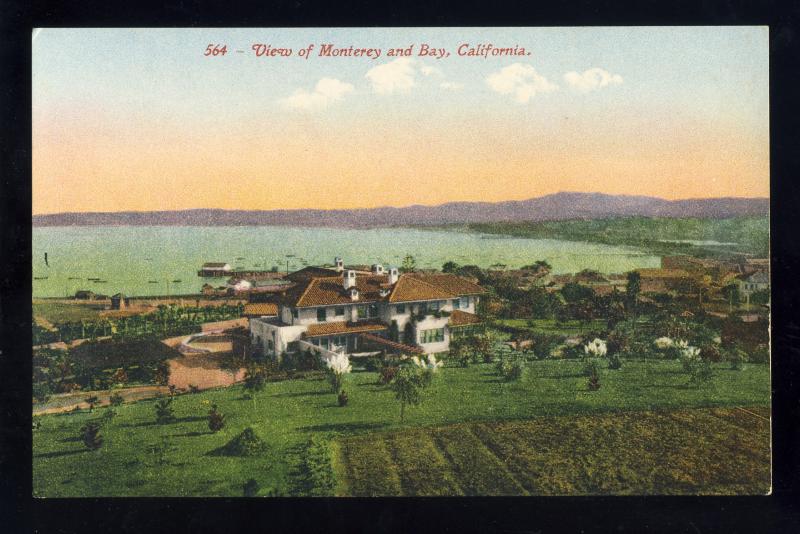 Monterey, California/CA Postcard, Panoramic View Of Community & Bay