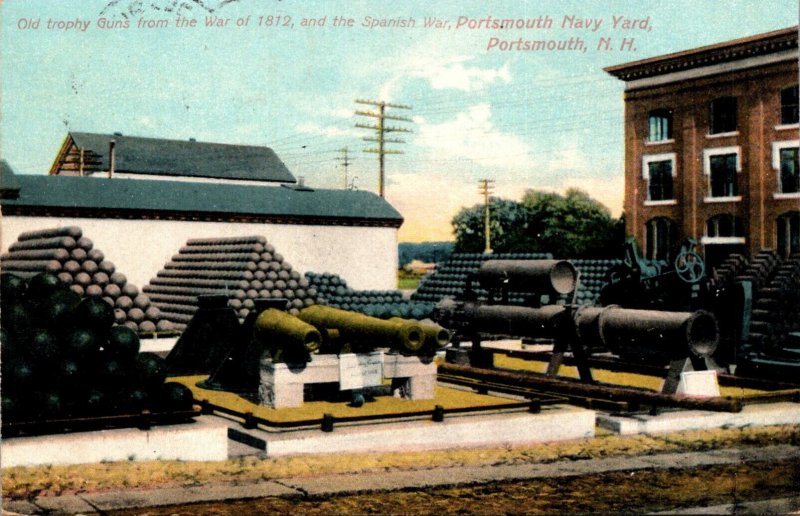 New Hampshire Portsmouth Navy Yard Old Trophy Guns From The War Of 1812 1907