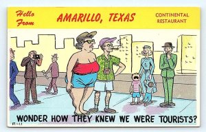 AMARILLO, TX Texas ~ CONTINENTAL RESTAURANT ~Tourist Comic c1950s  Postcard