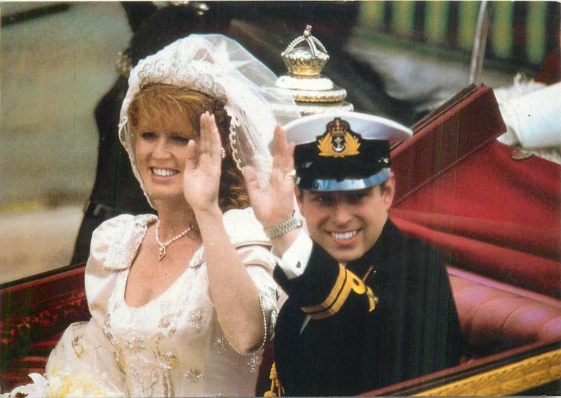 Royalty postcard royal wedding prince Andrew princess Sarah