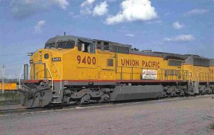 Union Pacific Railroad Train 9400 GE Dash 8 Council Bluffs Iowa postcard