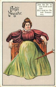 Happy New Year Weird Fat Lady In Chair 04.87