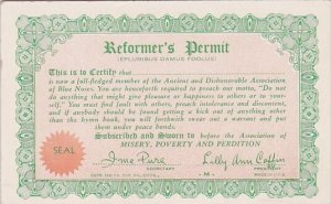 Arcade Card Humour Reformer's Permit