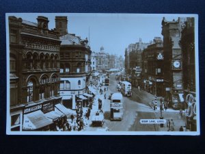 Yorkshire LEEDS Boar Land shows THORTONS CHOCOLATE KABIN c1930s RP Postcard