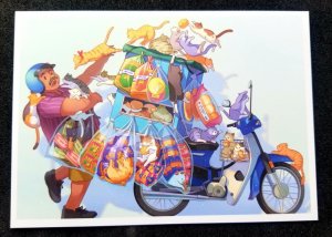 [AG] P166 Malaysia Itinerant Hawker Food Cookies Cat Motorcycle (postcard) *New