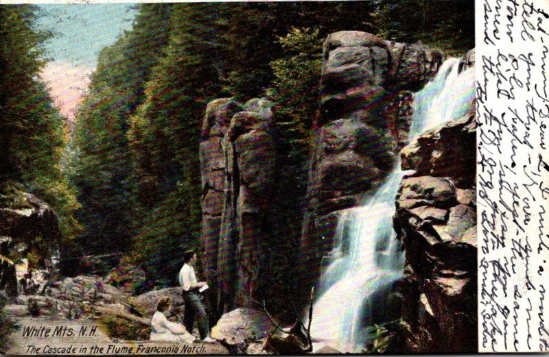 New Hampshire White Mountains Franconia Notch The Casacde In Th Flume 1906