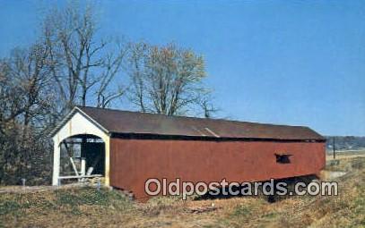 Jessup, Parke Co, IN USA Covered Bridge Postcard Post Card Old Vintage Antiqu...