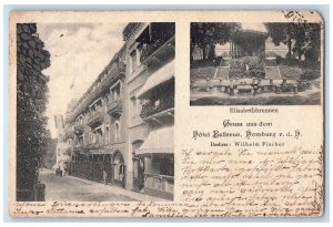 1908 Greetings From Hotel Bellevue Homburg Germany Multiview Postcard 