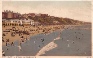 BOURNEMOUTH DORSET UK EAST CLIFF & SANDS~SALMON GRAVURE STYLE POSTCARD 1920s