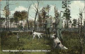 Southern Pines NC Hunters Hunting Dogs Spaniels c1910 Postcard