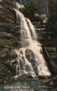 Vintage Postcard 1910's Chameleon Falls Scenic View Glen Onoko Pennsylvania PA