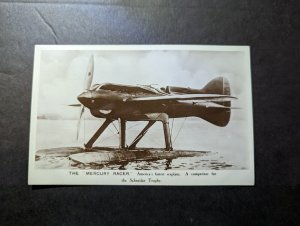 Mint England Aviation Postcard The Mercury Racer Schneider Racing Plane