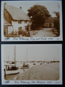 Sussex 2 x WEST WITTERING & DOG & DUCK Reproduction Postcards c1939 by Frith