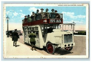 C. 1910 Devon Ave. Double Deck Motorbus Chicago Postcard F58