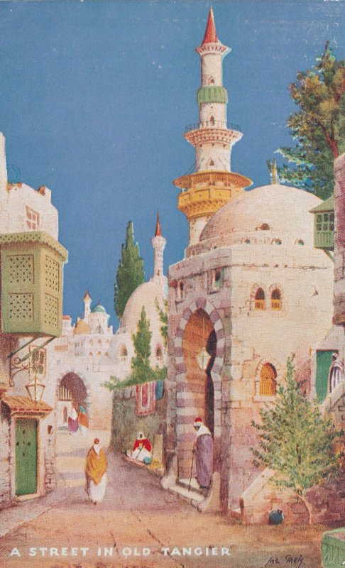 A Street In Old Tangier Tucks Charms Of The East Oilette Postcard