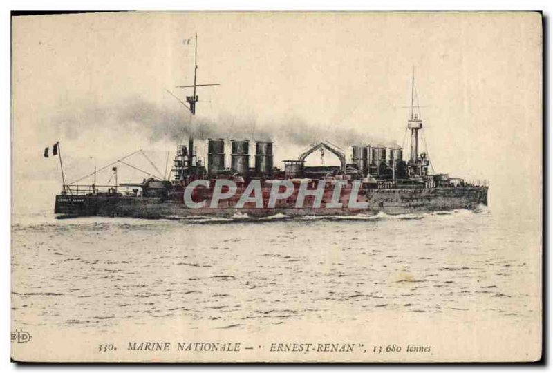 Old Postcard Boat War Ernest Renan