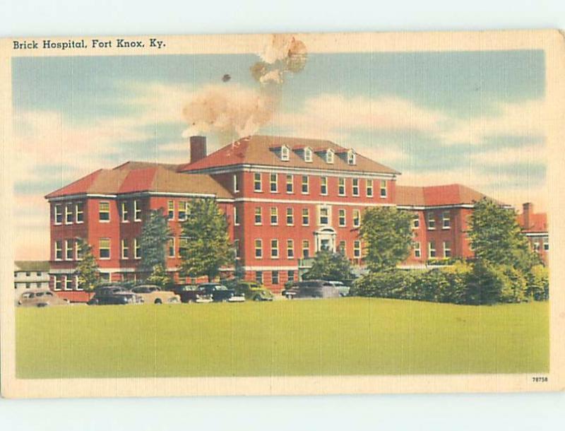 Linen OLD CARS AT HOSPITAL Fort Knox - Louisville Kentucky KY d5790