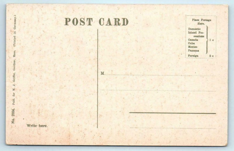 GARDNER, Massachusetts MA ~ THE BIGGEST CHAIR c1910s Trolley Postcard