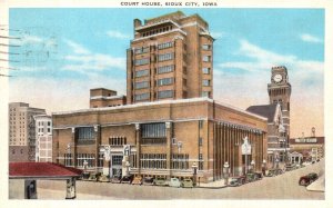 1946 Court House Building & Street Landmark Sioux City Iowa IA Posted Postcard