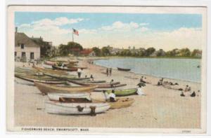 Fisherman's Beach Swampscott MA 1920c postcard