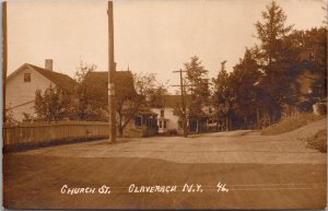 RPPC View On Church Street, Claverack NY Vintage Postcard T63