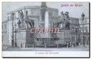 Italy Italia Postcard Old Roma There colossi del Quirinale