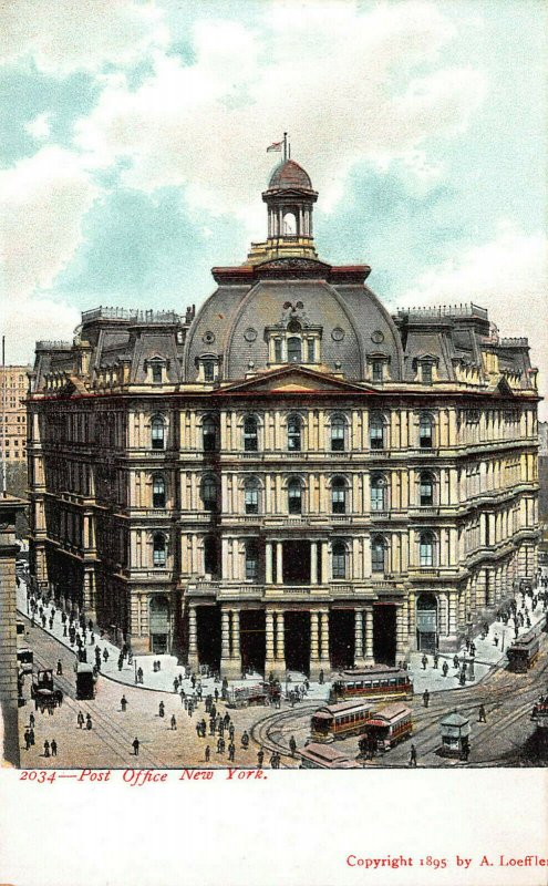 Old Post Office, New York City, Early Postcard, 1895 Postcard, Unused