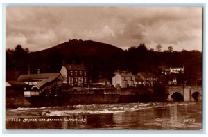 c1920's Bridge And Station View Llangollen Wales UK RPPC Photo Postcard