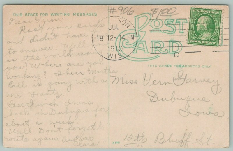 Madison Wisconsin~State University~Chemistry Building~c1910 Postcard