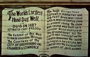 Scroll,World's Largest Hand Dug Well,Greensburg,KS BIN