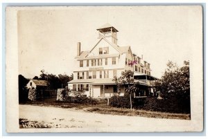 c1910's Pines Hotel View Cape Cod Cotuit Barnestable MA RPPC Photo Postcard