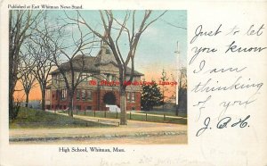 MA, Whitman, Massachusetts, High School, 1906 PM, East Whitman Newsstand Pub