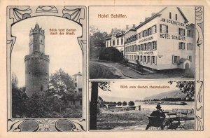 Hotel Schafer Germany Tower Gardens Scenic View Vintage Postcard AA20211