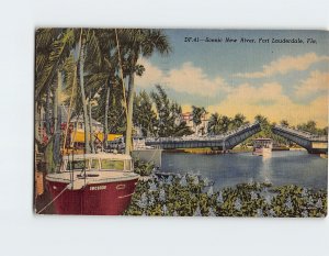 Postcard Scenic New River Fort Lauderdale Florida USA