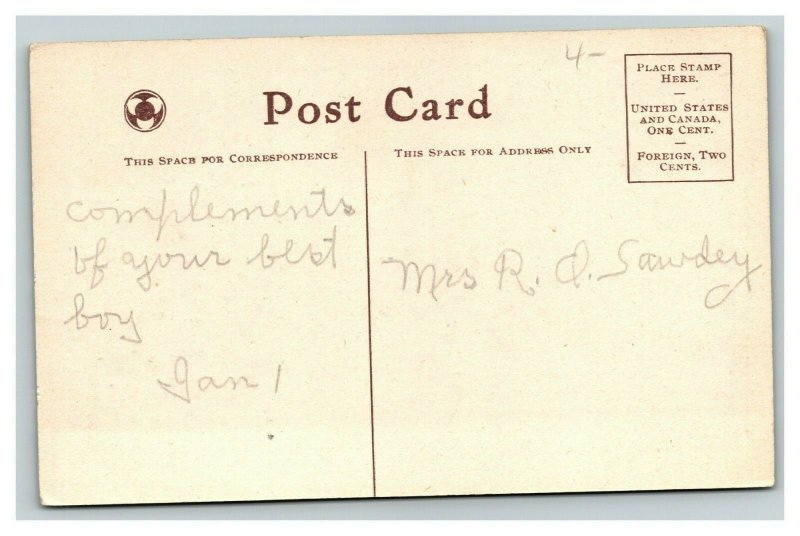 Vintage 1900's Photo Postcard Spooners Delight Woman Romantic Goodbye